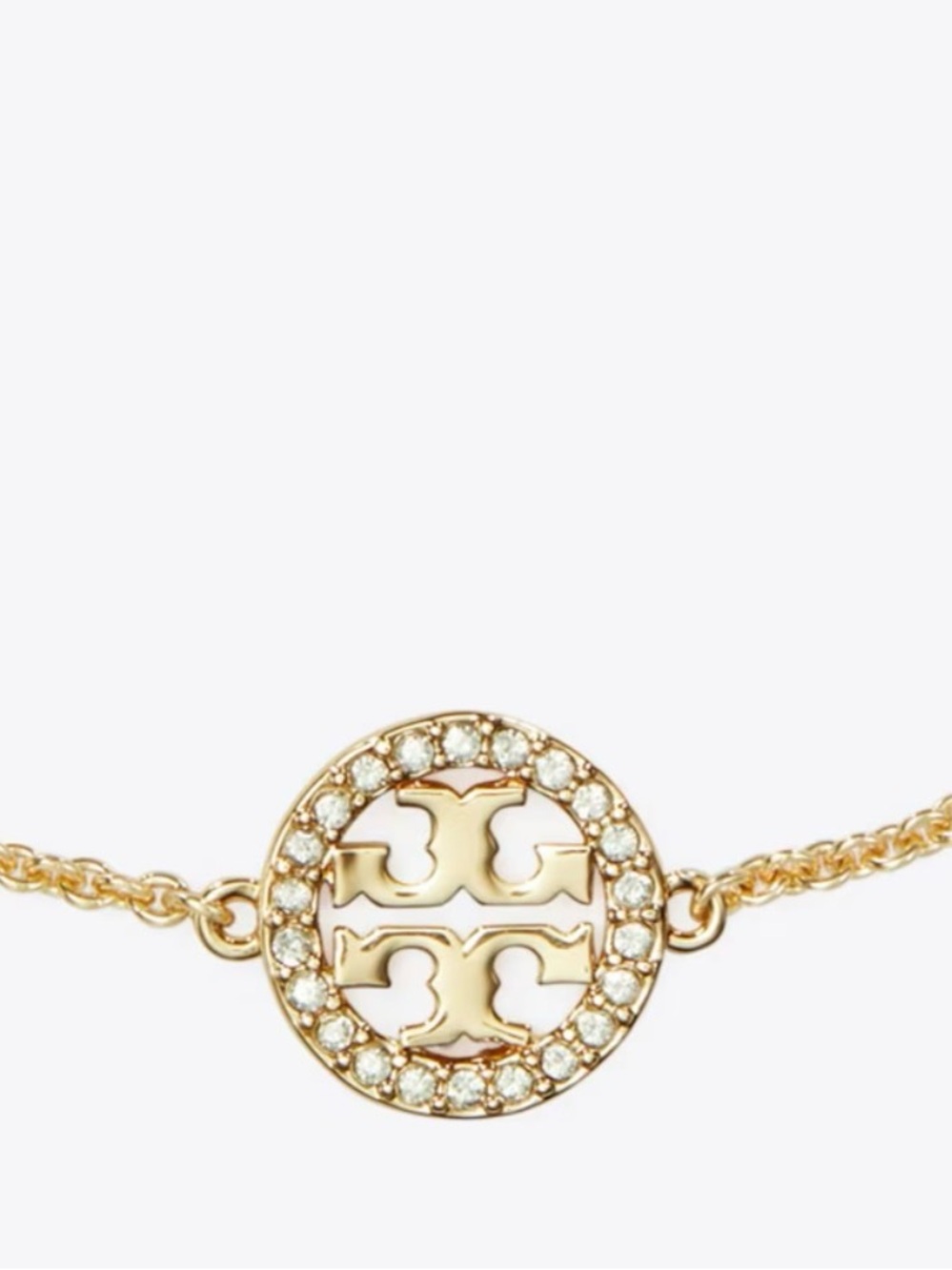 NWT 🌟Authentic** Tory Burch* Pave Crystal Gold Logo necklace - Picture 5 of 7